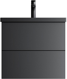 Am.Pm Тумба под раковину Gem 60 подвесная черная матовая – фотография-1