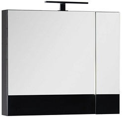 Aquanet Зеркальный шкаф "Нота 75" камерино черный – фотография-1