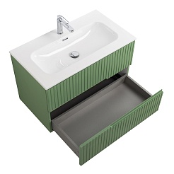 Cezares Тумба с раковиной Duet-N 80 подвесная CZR-8073-80 фисташковый софт – фотография-2