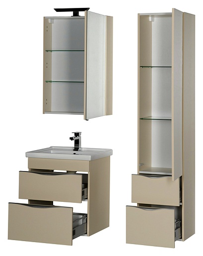 Aquanet Тумба с раковиной "Эвора 60" сливочная – картинка-9