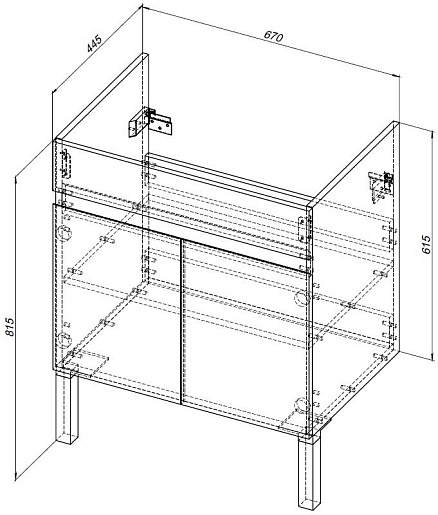Aquanet Тумба с раковиной Оптима 70 бетон пайн – фотография-10