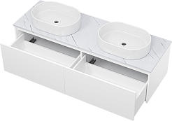 Misty Тумба под раковину Виста 150 подвесная белая матовая – фотография-8