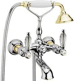 Webert Смеситель Alexandra AL720201017 хром/золото, для ванны с душем – фотография-1