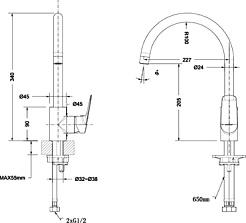 Bravat Смеситель для кухни Rhein F7429564CP-ENG – фотография-2