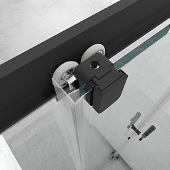 Triton Душевой уголок Фикс-Блэк 120x90 стекло прозрачное профиль черный матовый – фотография-7