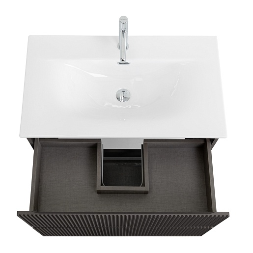 BelBagno Тумба с раковиной Uno 80 подвесная Темно-Серый матовый с раковиной BB-8099-80 – фотография-10