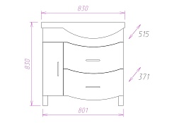 Onika Тумба с раковиной ВАЛЬС 82.13 – фотография-6