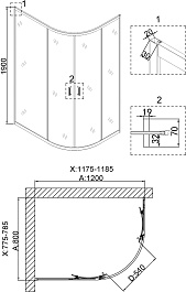 Niagara Душевой уголок Nova 120x80 NG-6421-08 Gold – фотография-4