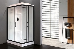 Royal Bath Душевая кабина HP RB 8120HP6-WC-BL-L 120x80 L стекло матовое профиль черный матовый – фотография-2