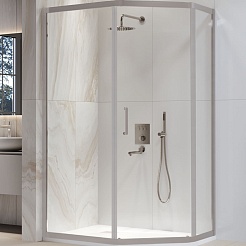 RGW Душевой уголок Passage PA-86S 100x120 профиль хром сатин стекло прозрачное – фотография-1