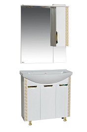 Misty Зеркало-шкаф Престиж 80 R белый/золотая патина – фотография-7