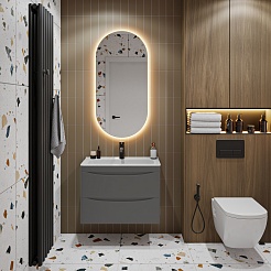 Vivon Тумба с раковиной Ostin 70 подвесная серая матовая – фотография-13