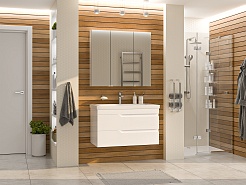 Misty Мебель для ванной Софт 90 подвесная белая – фотография-2