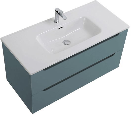 BelBagno Тумба с раковиной Etna 100 подвесная голубая матовая – фотография-4