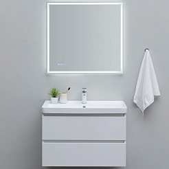 Aquanet Мебель для ванной Вега 80 подвесная белая глянцевая – фотография-1