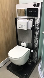 WeltWasser Инсталляция для унитаза Amberg 506 WT с белой глянцевой клавишей смыва – фотография-3