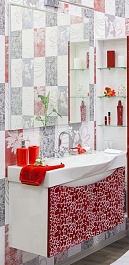 Sanflor Мебель для ванной Санфлор 100 красная/патина белая – фотография-1