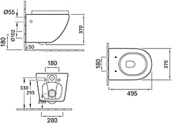 Esbano Унитаз Gardena подвесной безободковый белый – фотография-4
