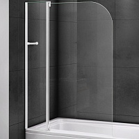 Cezares Шторка на ванну Relax RELAX-V-11-100/140-C-Bi 100 профиль белый стекло прозрачное