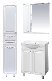 Misty Мебель для ванной Александра 55 L прямая, белый металлик – фотография-3