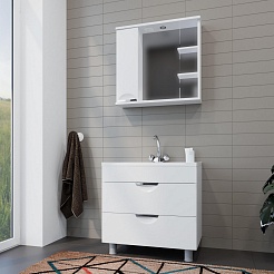 Mixline Тумба с раковиной Этьен 75 белая – фотография-7