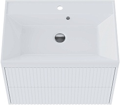 Vivon Тумба с раковиной Kristi 70 подвесная белая матовая рифленая – фотография-3