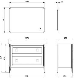 ASB-Woodline Тумба с раковиной Рома 100Н белая – фотография-8
