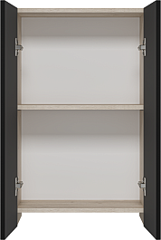 Misty Шкаф подвесной Поло 50 антрацит/дуб галифакс белый – фотография-3