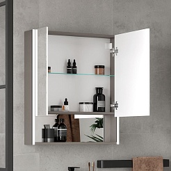 Equil Зеркальный шкаф Smile 70 лен антрацит – фотография-7