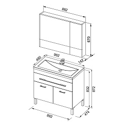 Aquanet Мебель для ванной Верона 90 белая, с ящиком, напольная (230314) – фотография-9