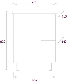 Onika Мебель для ванной Тимбер 60.01 (Como) серая/дуб сонома – фотография-13