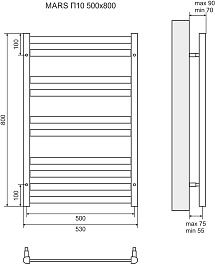 Lemark Полотенцесушитель водяной Mars П10 500x800 хром – фотография-5