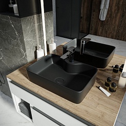 Teymi Раковина накладная в ванную Helmi S 48 чёрный матовый T50297 – фотография-4