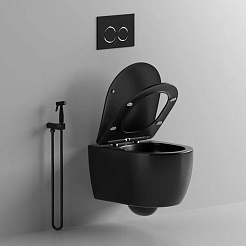 Ceruttispa Унитаз подвесной Oglio Aria MB CT9239 черный матовый – фотография-8