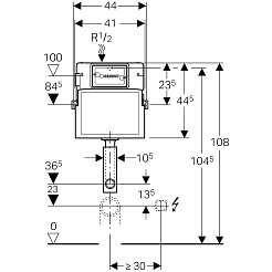 Geberit Смывной бачок скрытого монтажа Delta 109.100.00.1 с отводом – фотография-3