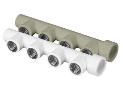 ФД Пласт 1824 Коллектор PPR серый ВР 40х1/2" 4 вых. (416411) – фотография-2