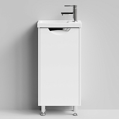 Водолей Тумба под раковину Бридж 40 R с ручкой Лира белая – фотография-1