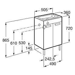 Roca Тумба с раковиной Debba 50 венге – фотография-2