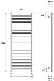 Point Полотенцесушитель электрический П15 500x1000 PN10150SE хром – фотография-4