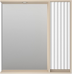 Brevita Зеркальный шкаф Balaton 80 R белый/бежевый – фотография-1