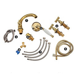 Gappo Смеситель для вынны G89-6 G1189-6 золото – фотография-2