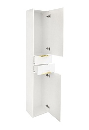 Misty Шкаф-пенал Престиж 35 R белый/золотая патина – фотография-5