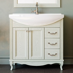 ValenHouse Тумба с раковиной Эллина 85 слоновая кость, фурнитура хром – фотография-1