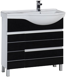 Aquanet Тумба с раковиной "Доминика 90" R черная – фотография-1