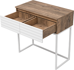 Brevita Консоль Dakota 80 белая/дуб галифакс олово – фотография-4