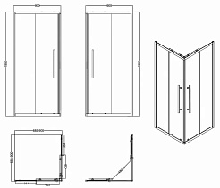 Esbano Душевое ограждение ESF-90KV-GM 90/90 – фотография-3