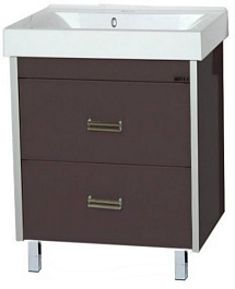 Misty Тумба для умывальника Джулия QVATRO 60 коричневая – фотография-1