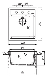 Florentina Мойка гранитная Липси 460 песочный – фотография-2
