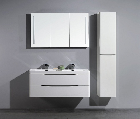 BelBagno Тумба с раковиной подвесная ANCONA-N-1200 Bianco Lucido, двухмоечная – картинка-3