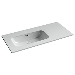 Sancos Тумба с раковиной Snob R 1.0 100 L bianco раковина Element 101 чаша слева CN7003L – фотография-6